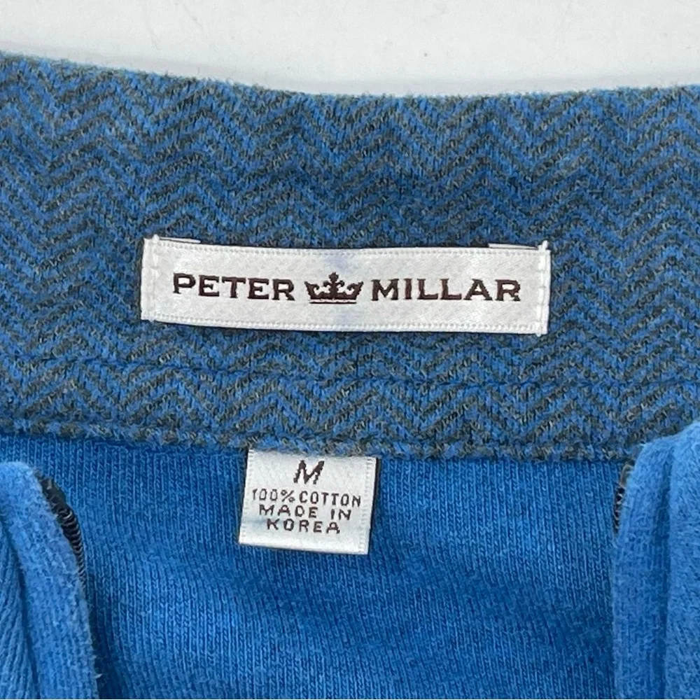 Peter Millar Melange 1/4 Zip Pullover Sweatshirt Med Blue Men’s Medium M MF16K36